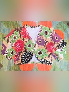 Elizabeth New York Cardigan Small Beaded Open Sweater